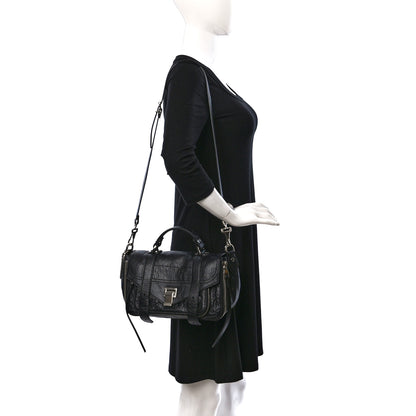 Proenza Schouler Crinkled Calfskin Tiny PS1 Satchel Black 2 of 11