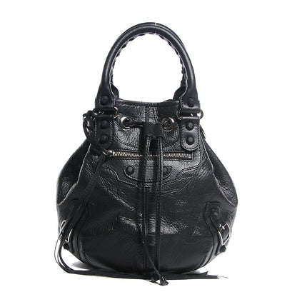 Balenciaga Matte Goatskin Rubber Covered Classic Hardware Mini Pompon Black 1 of 14
