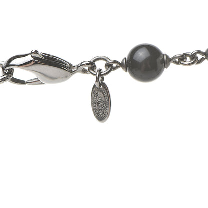 Chanel Pearl Crystal Camellia CC Long Necklace Silver 4 of 7