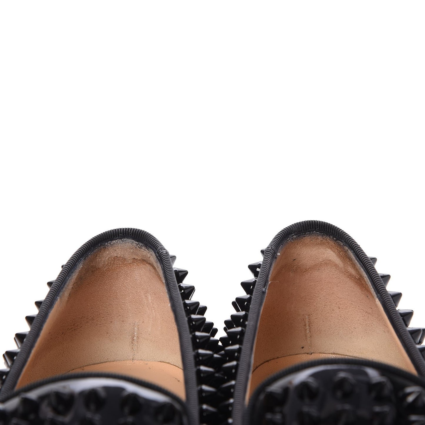 Patent Calfskin Rolling Spikes Loafers 38 Black