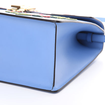 Gucci Calfskin Embroidered Medium Sylvie Top Handle Bag Clear Sky Blue 9 of 9