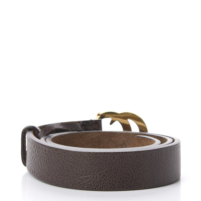 Gucci Calfskin Sculpted GG Belt 85 34 Dark Brown 2 of 5
