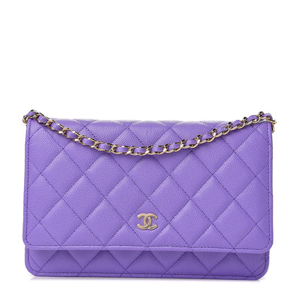 Chanel Caviar Quilted Wallet On Chain WOC Purple 1 of 11