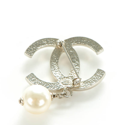 Chanel Pearl CC Drop Brooch Silver 3 of 5