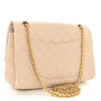 Chanel Patent Distressed Calfskin Quilted 2.55 Reissue 225 Flap Beige 3 of 14