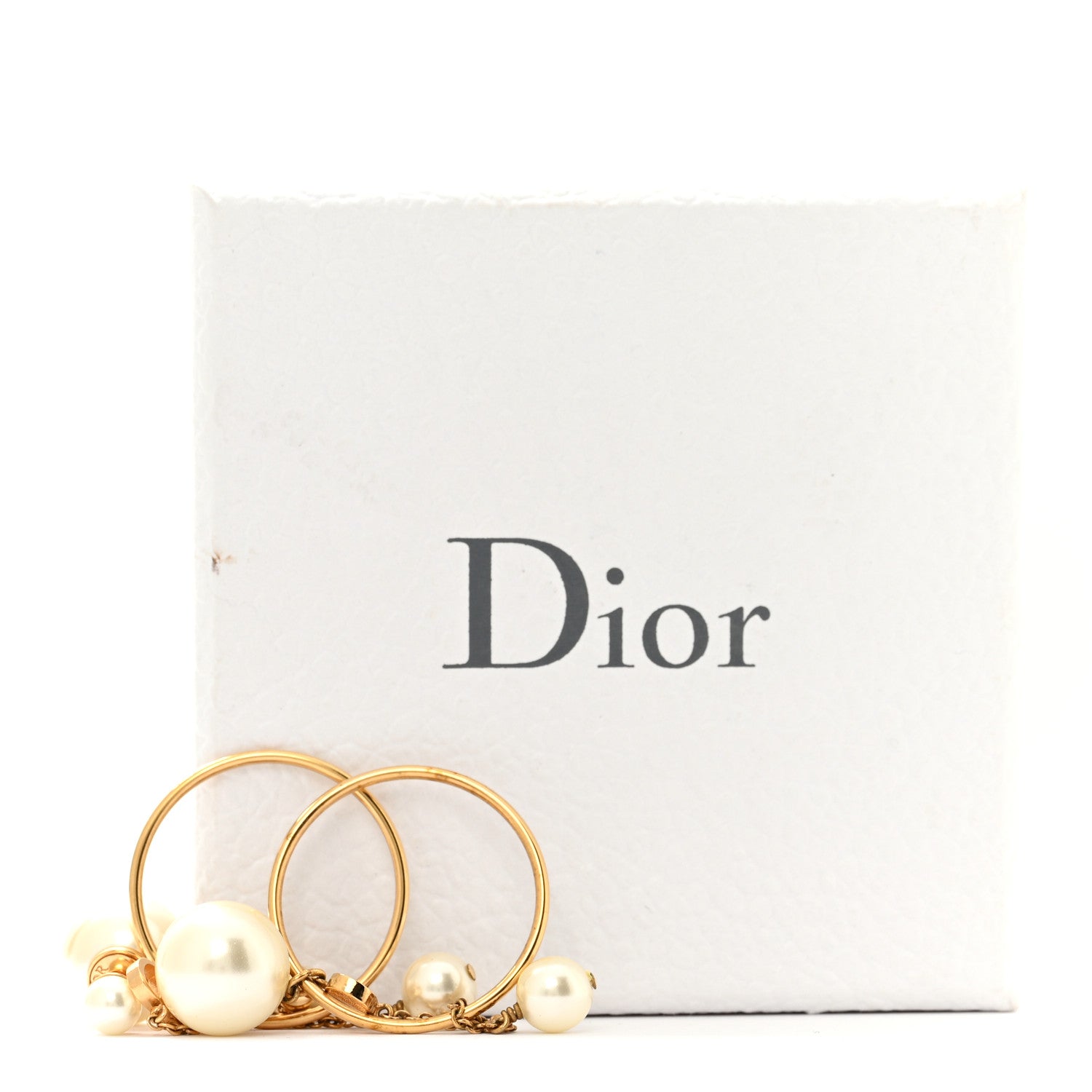 Christian Dior Pearl Tribales Dangle Chain Earrings Gold 6 of 6