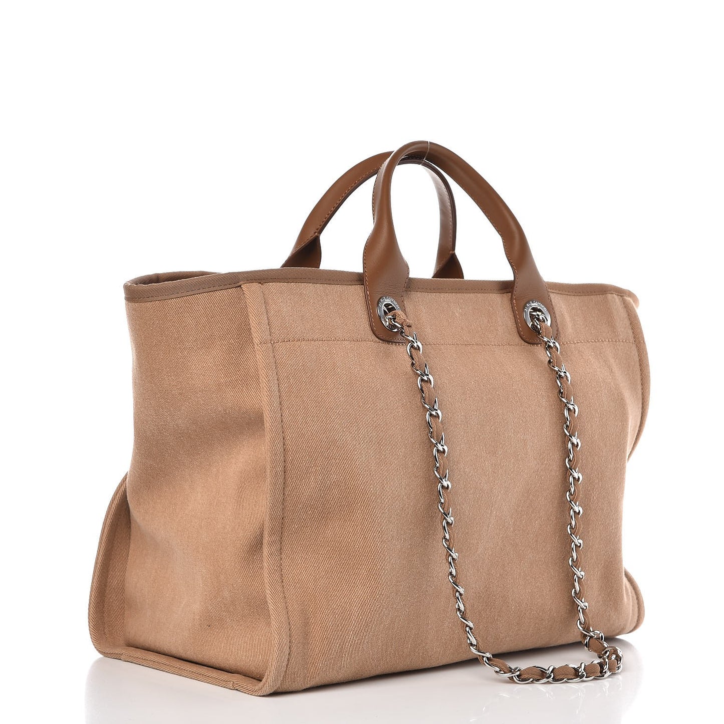 Canvas Sequin Large Deauville Tote Camel