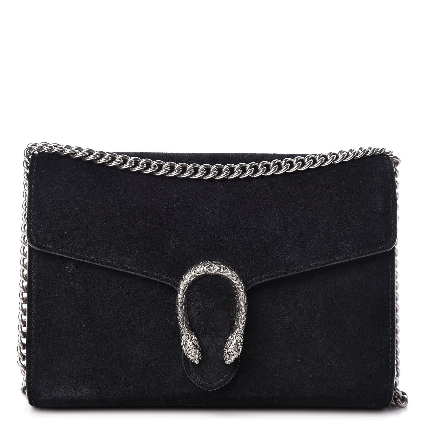 Gucci Suede Mini Dionysus Chain Wallet Black 1 of 14