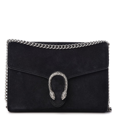 Gucci Suede Mini Dionysus Chain Wallet Black 1 of 14