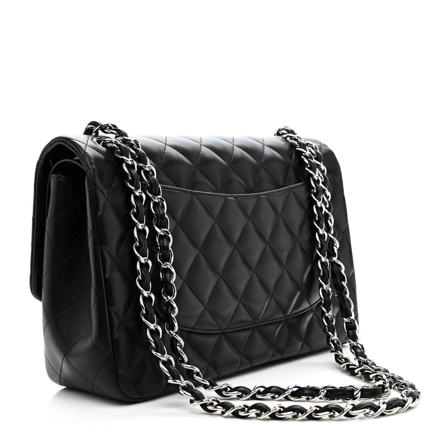 Chanel Lambskin Quilted Jumbo Double Flap Black 3 of 14
