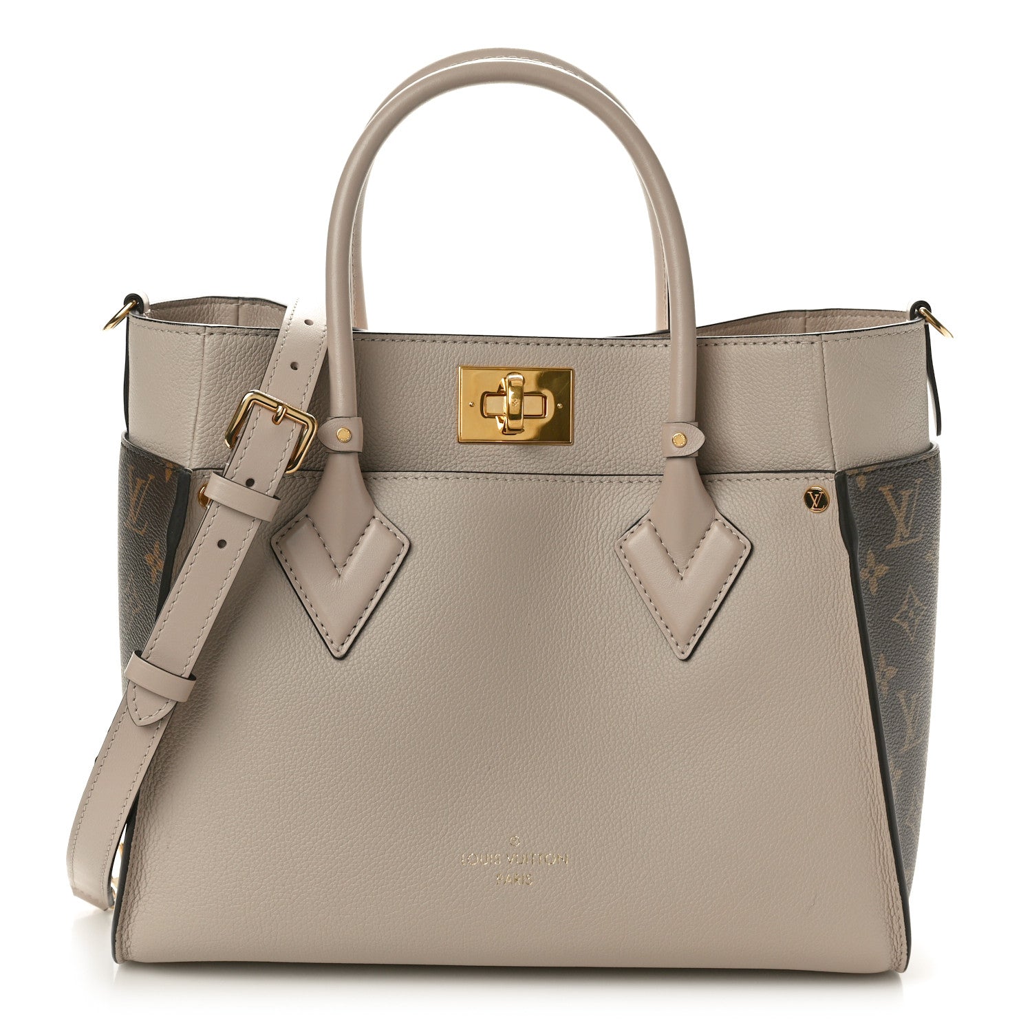 Louis Vuitton Calfskin Monogram On My Side Greige 1 of 9