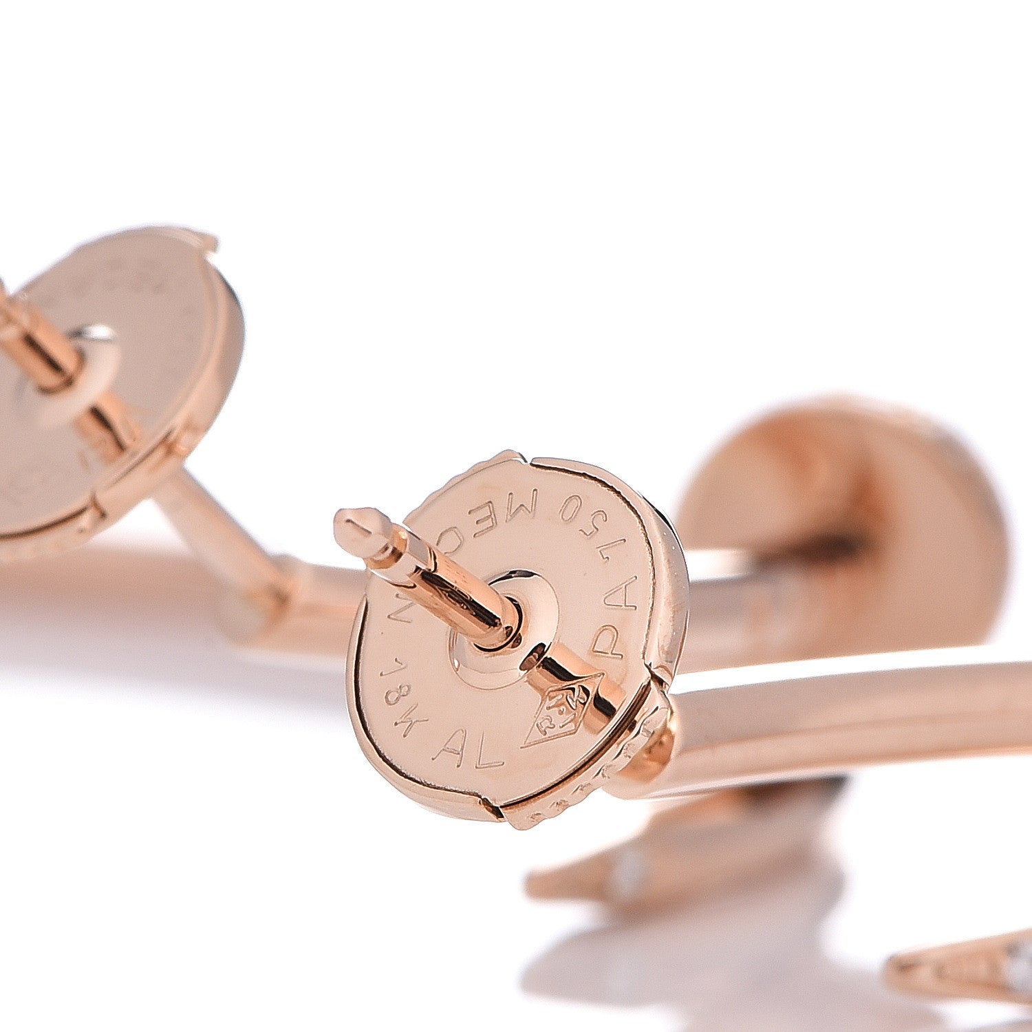 Cartier 18K Pink Gold Diamond Juste Un Clou Hoop Earrings 4 of 5