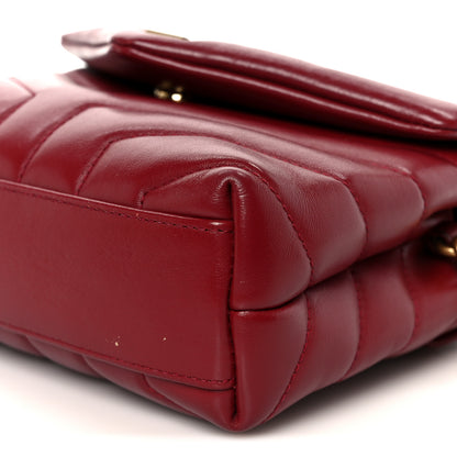 Saint Laurent Calfskin Y Quilted Monogram Toy Loulou Monogram Crossbody Bag Rouge Legion 11 of 11