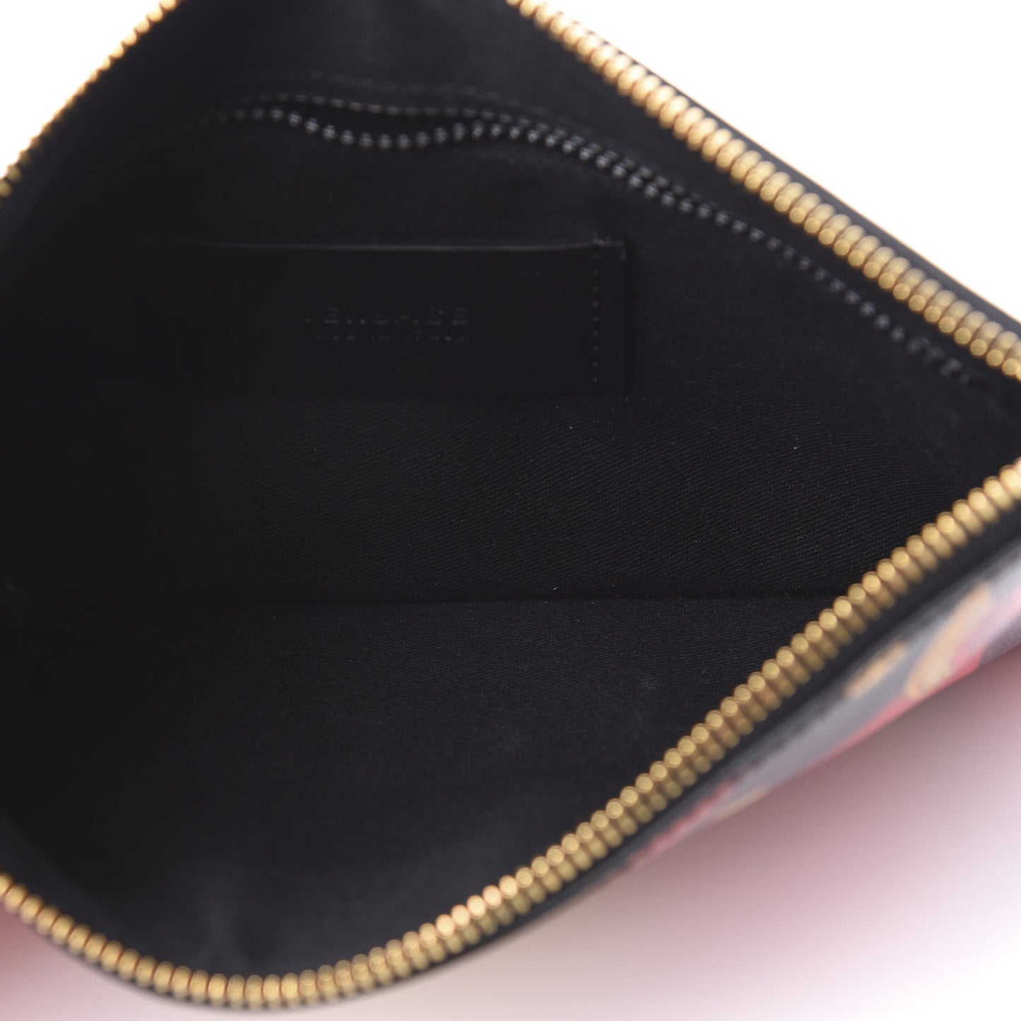 Vitello Saffiano Print Tribute Wristlet Pouch Red Multicolor
