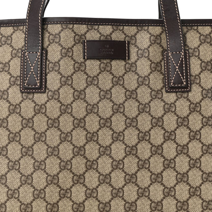 Gucci GG Supreme Monogram Medium Zippered Shopping Tote Dark Brown 8 of 10