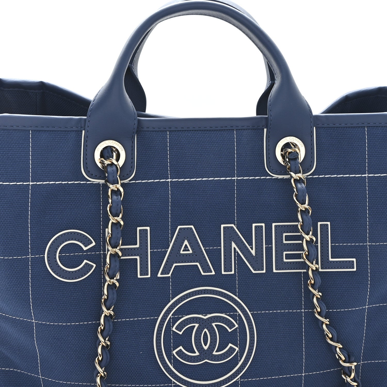 Chanel Cotton Medium Deauville Tote Blue White 1854300 – FASHIONPHILE