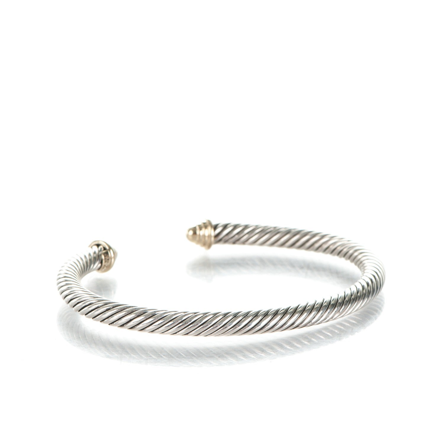 David Yurman Sterling Silver 14K Yellow Gold 5mm Cable Classics Bracelet 3 of 5