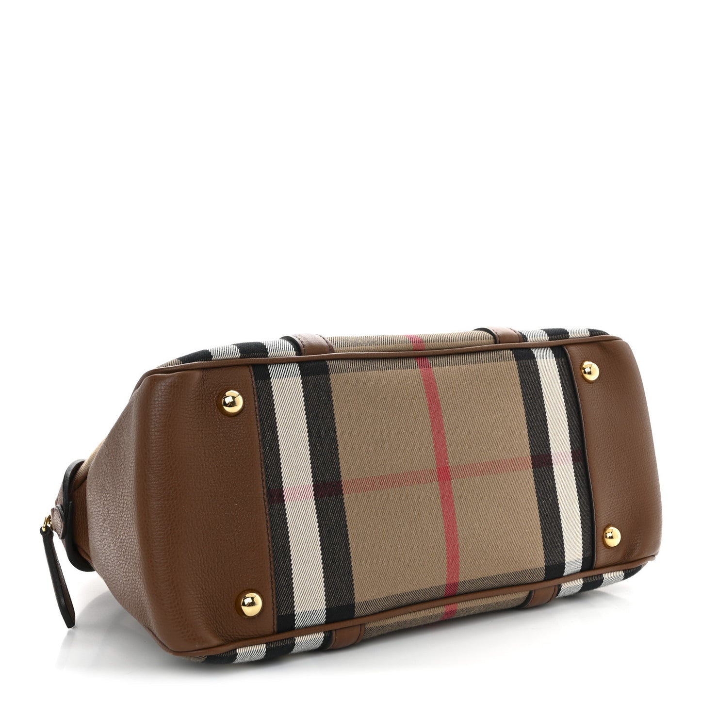 Derby Calfskin House Check Medium Milverton Satchel Tan