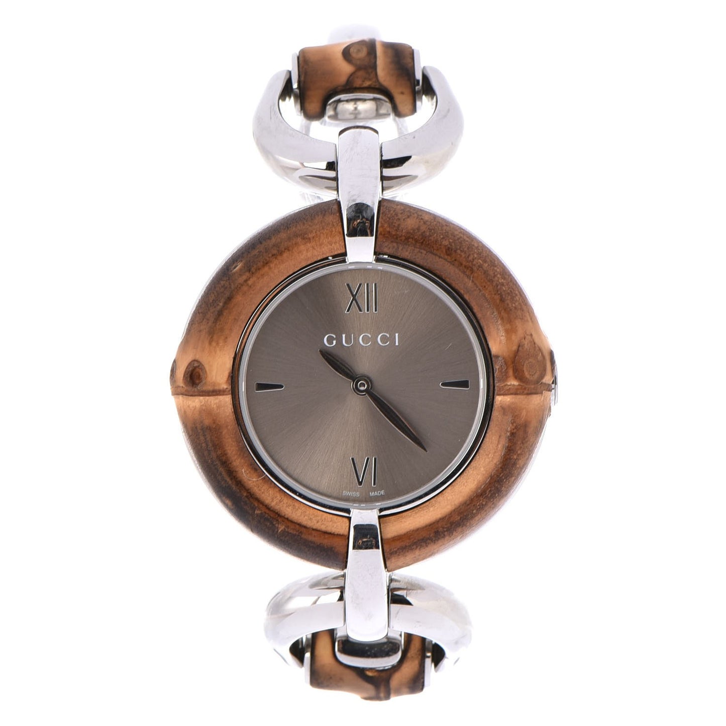 Stainless Steel Bamboo 35mm Quartz Watch Brown