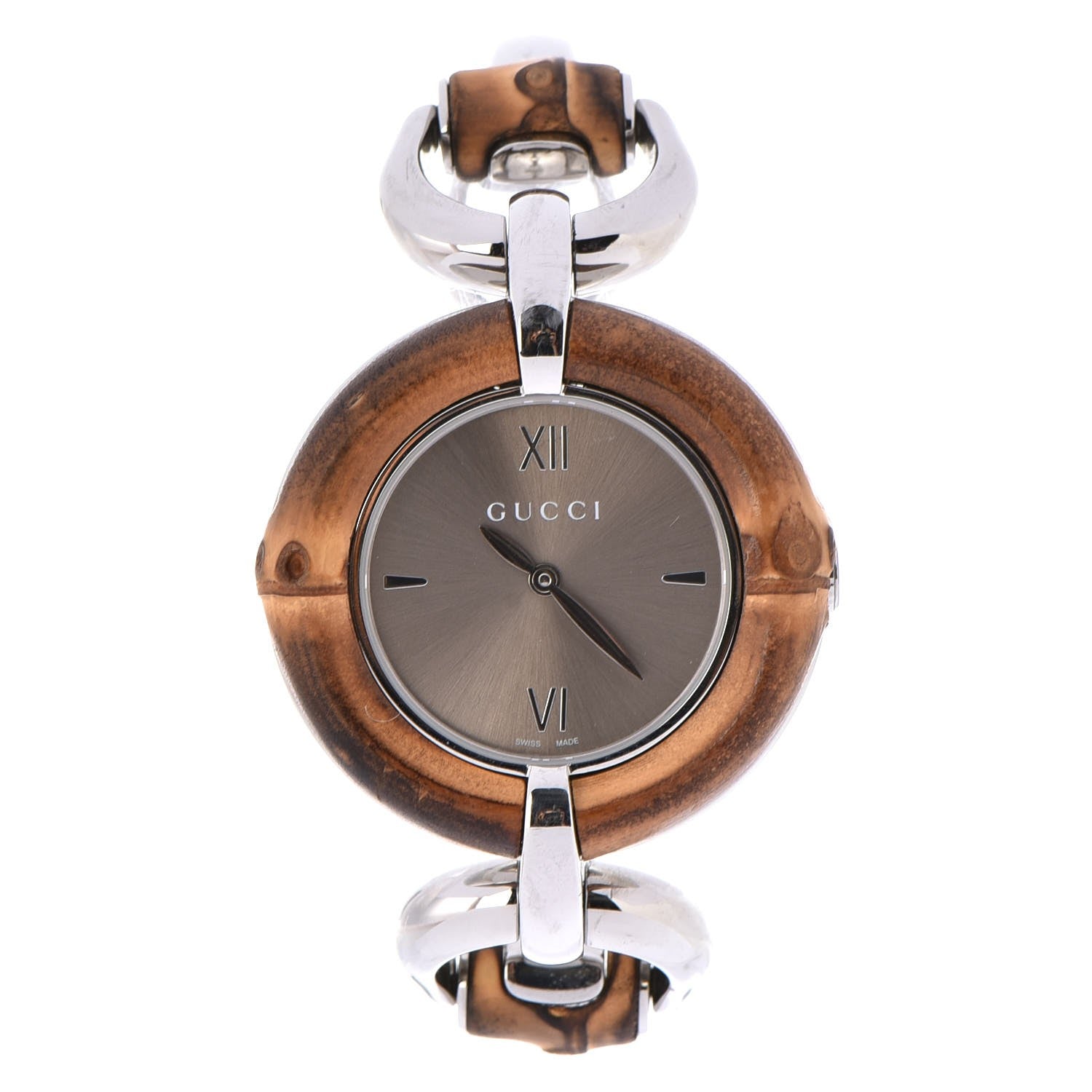 Gucci Stainless Steel Bamboo 35mm Quartz Watch Brown 1 of 12