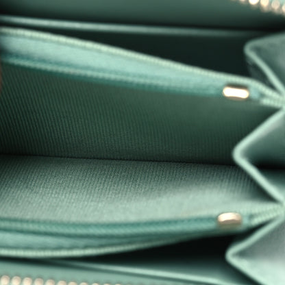 Chanel Caviar Quilted Zip Around Coin Purse Wallet Dark Green 7 of 10