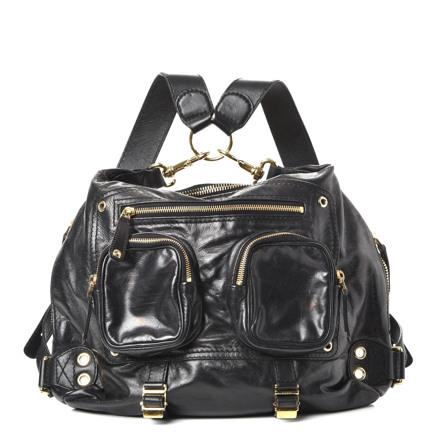 Calfskin Medium Darwin Convertible Backpack Black