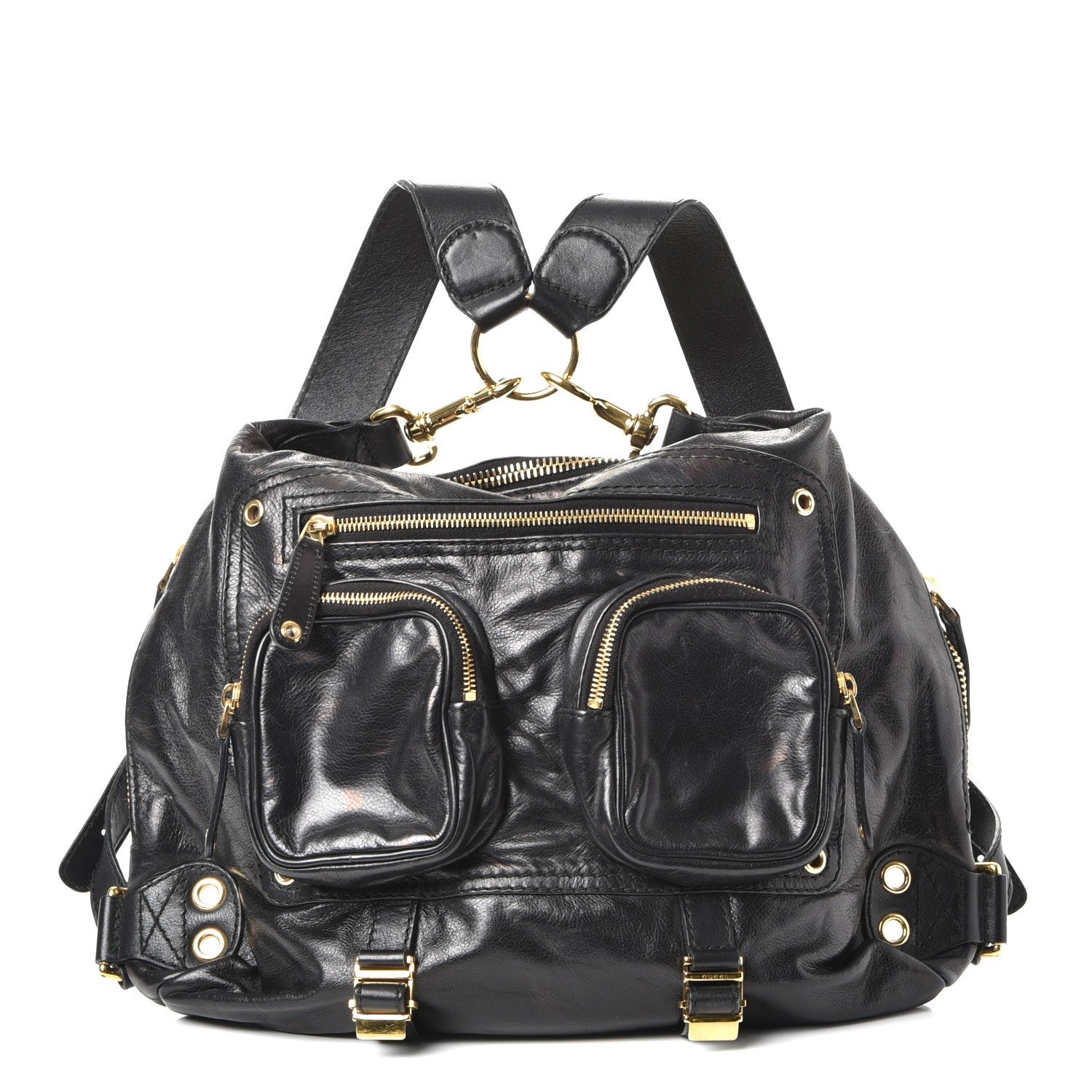 Gucci Calfskin Medium Darwin Convertible Backpack Black 1 of 8