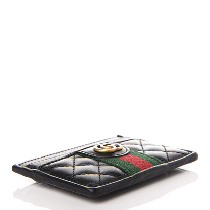 Gucci Calfskin Web Trapuntata Ophidia Card Holder Black 4 of 6