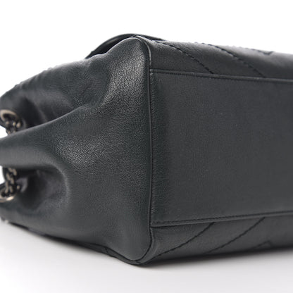 Saint Laurent Vintage Lambskin Chevron Monogram Small Nolita Dark Green 7 of 9