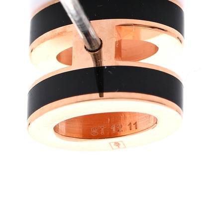Hermes Rose Gold Lacquered Mini Pop H Earrings Black 6 of 7