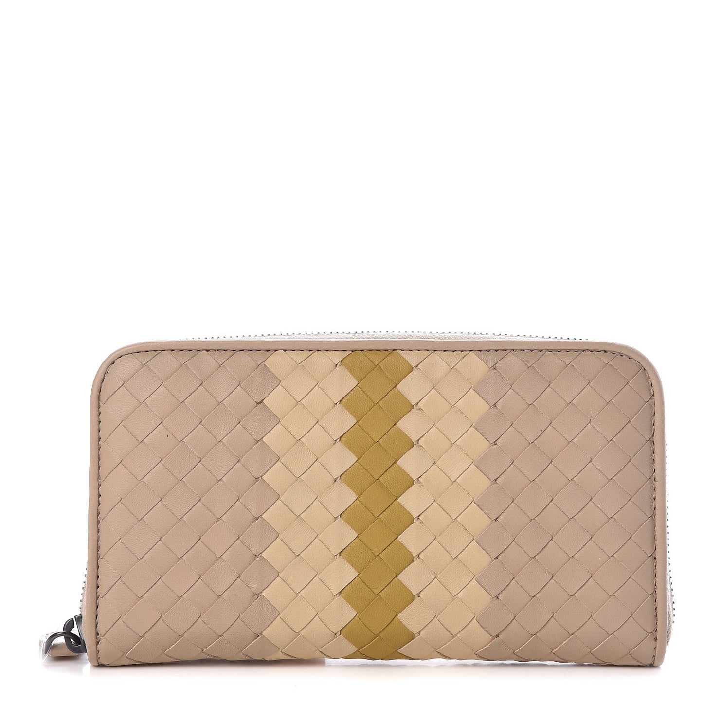 Nappa Intrecciato Zip Around Wallet Mink Multicolor