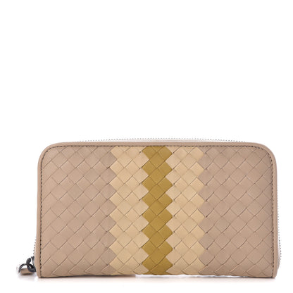 Bottega Veneta Nappa Intrecciato Zip Around Wallet Mink Multicolor 1 of 7