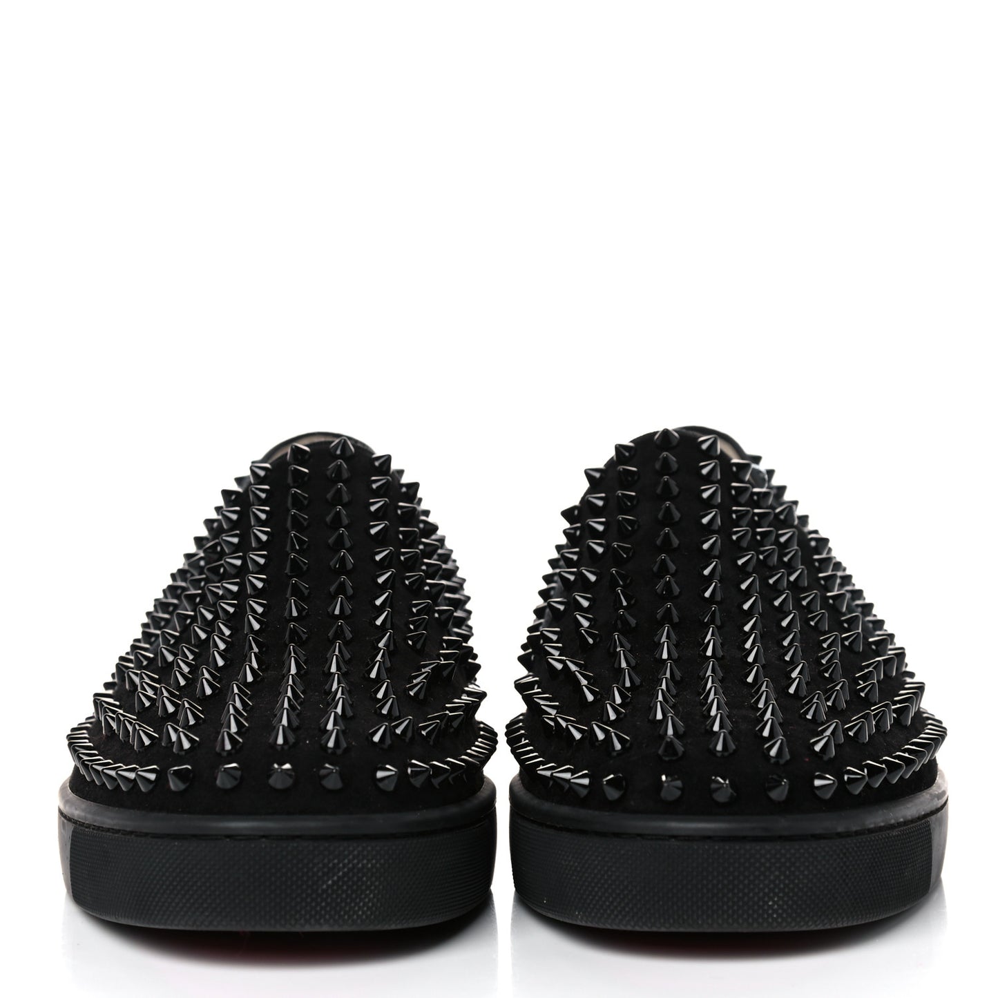 Veau Velours Spikes Mens Roller Boat Flat 43.5 Black