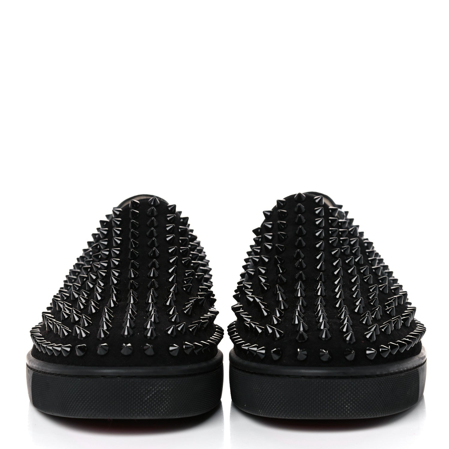 Christian Louboutin Veau Velours Spikes Mens Roller Boat Flat 43.5 Black 2 of 14