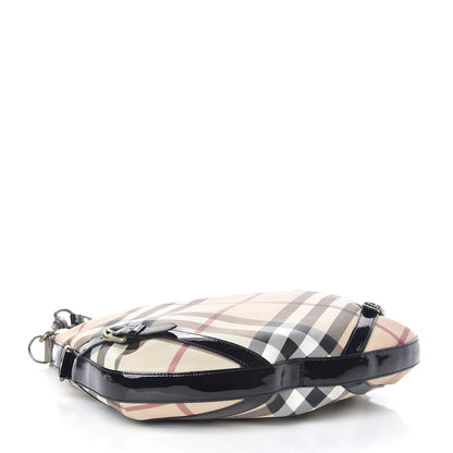 Burberry Supernova Check Buckle Hobo Black 4 of 10