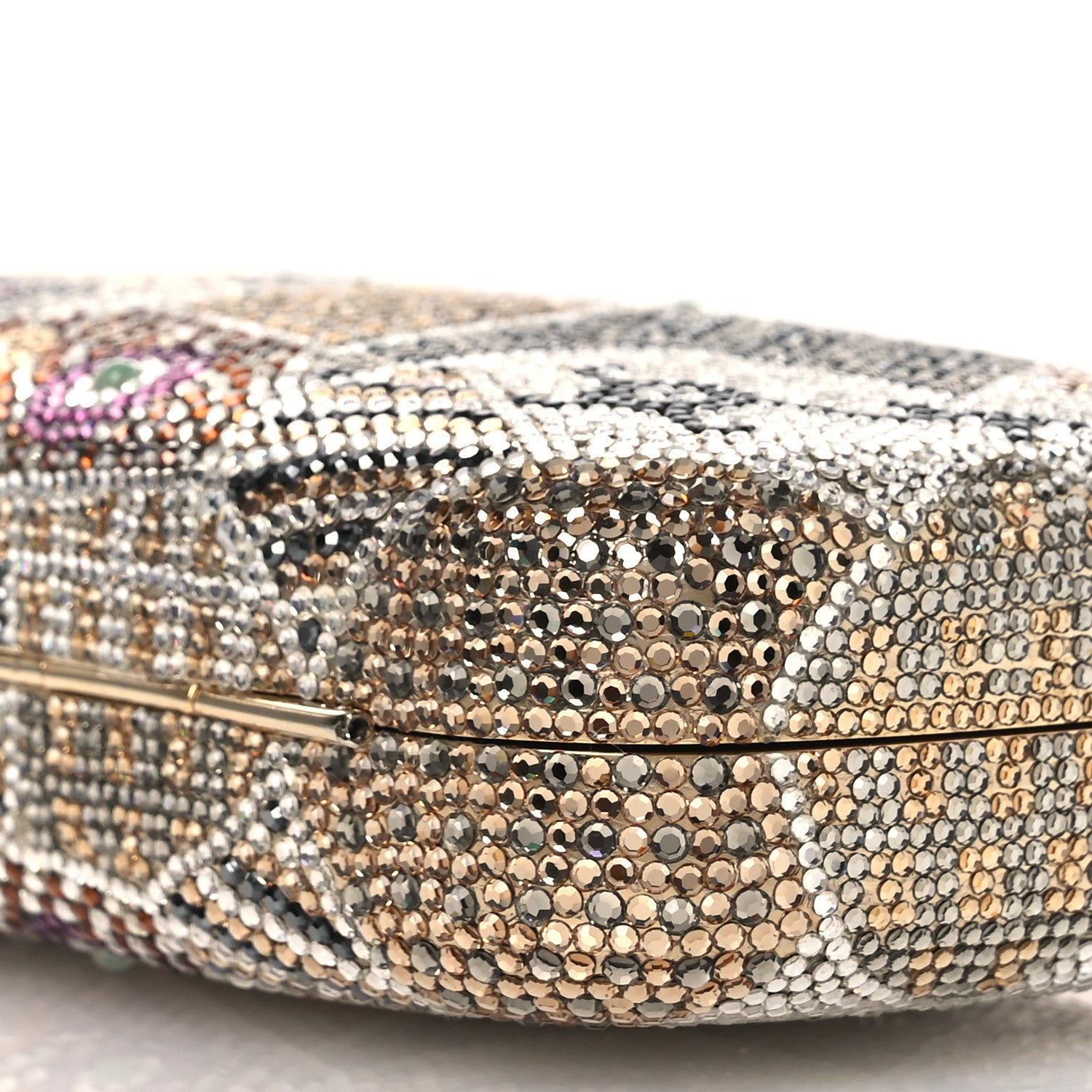 Judith Leiber Crystal Minaudiere Clutch Silver Multicolor 11 of 14