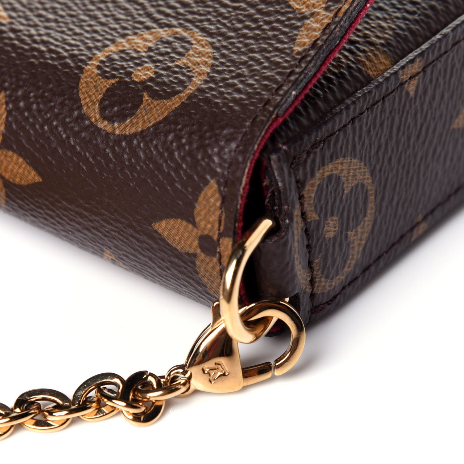 Louis Vuitton Monogram Pochette Felicie Chain Wallet Fuchsia 12 of 13