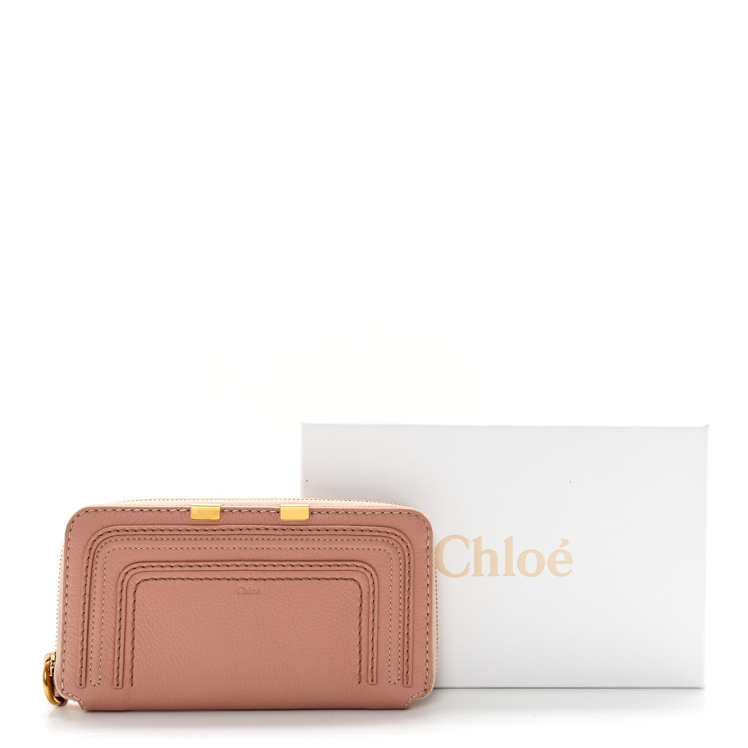 Chloe Grained Calfskin Marcie Long Zip Around Wallet Pink 13 of 13