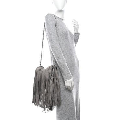 Stella McCartney Shaggy Deer Fringe Mini Falabella Tote Grey 2 of 9