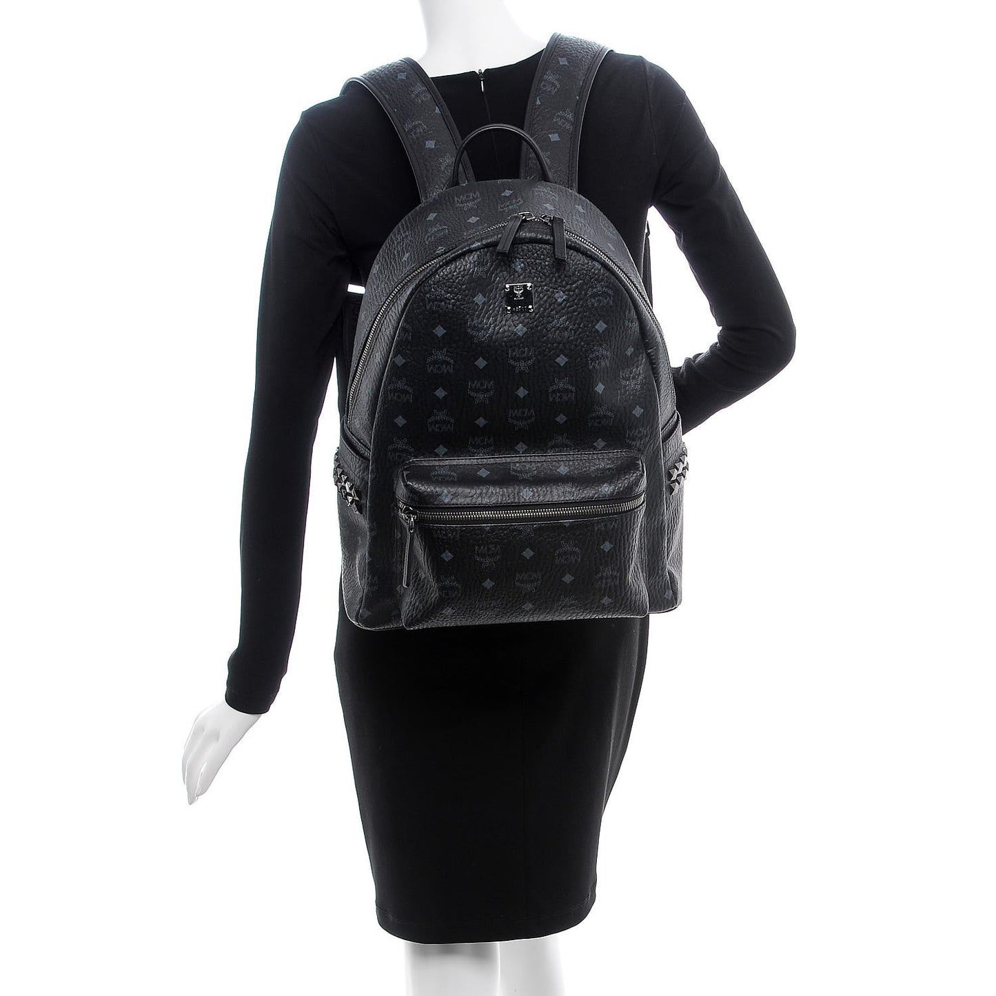 Visetos Medium Side Studs Stark Backpack Black