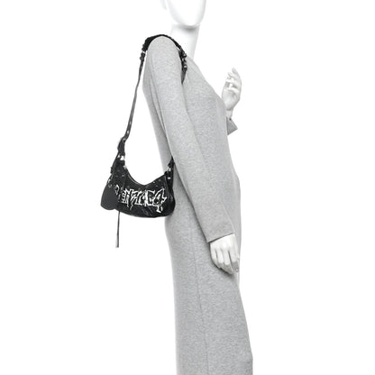 Balenciaga Agneau Arena Lunar New Year Graffiti Logo Le Cagole Shoulder Bag XS Black 2 of 11