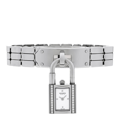 Hermes Stainless Steel Diamond 16mm Kelly Quartz Watch 1 of 5