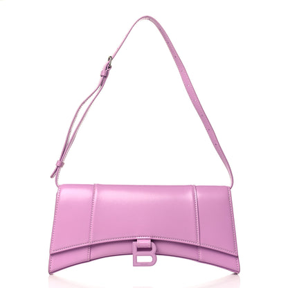 Balenciaga Shiny Box Calfskin Tonal B Hourglass Stretch Sling Shoulder Bag Lilac 1 of 10
