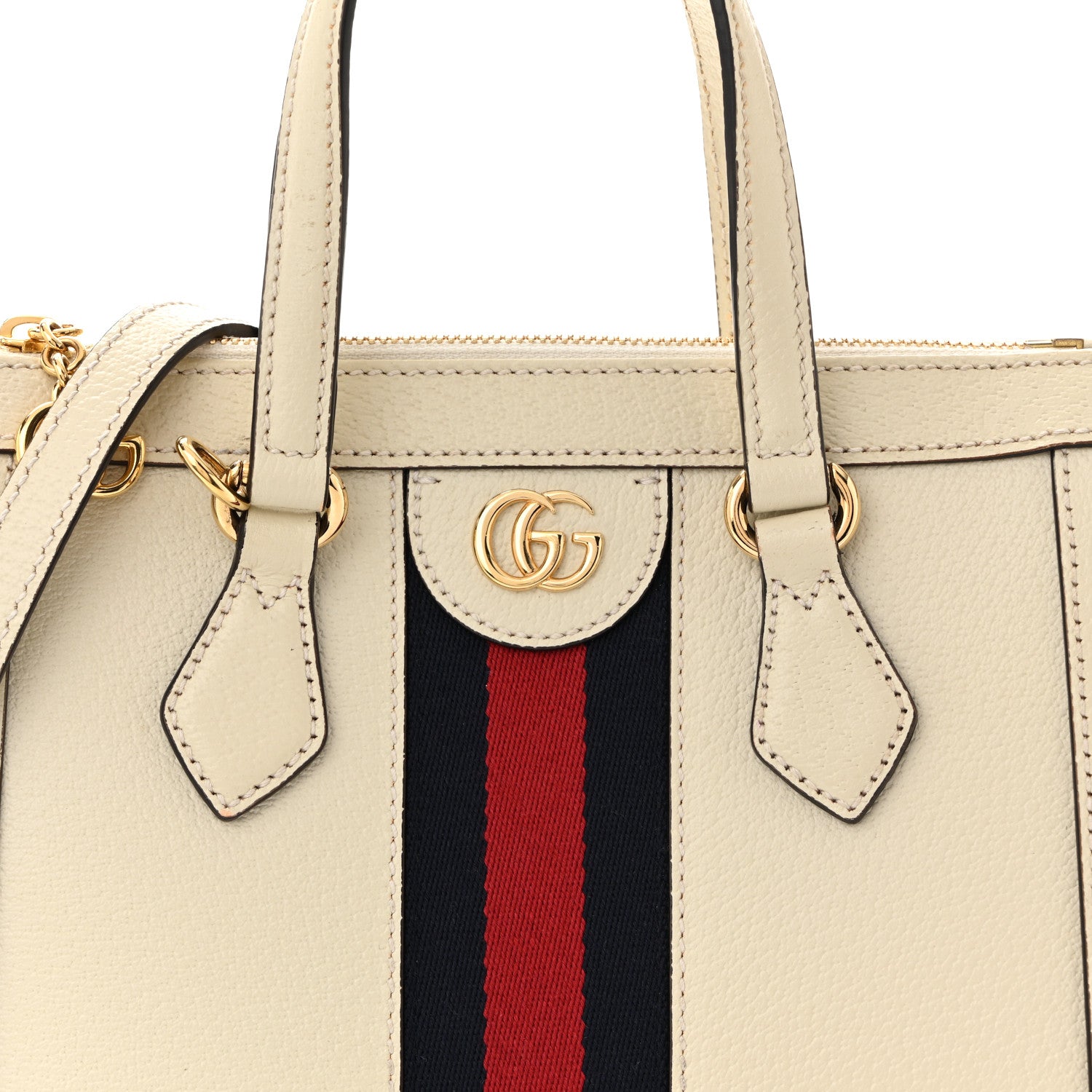 Gucci Textured Calfskin Web Small Ophidia Tote Bag Mystic White 8 of 12