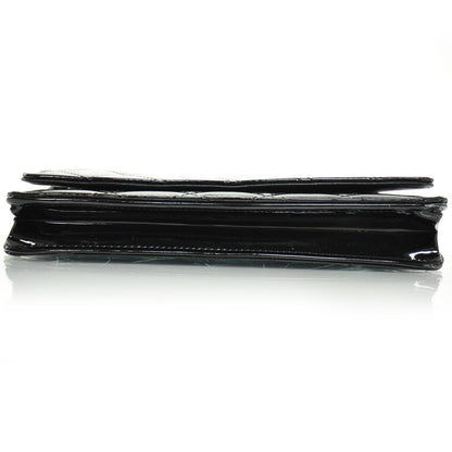 Chanel Patent Quilted Wallet On Chain WOC Black SHW 5 of 8