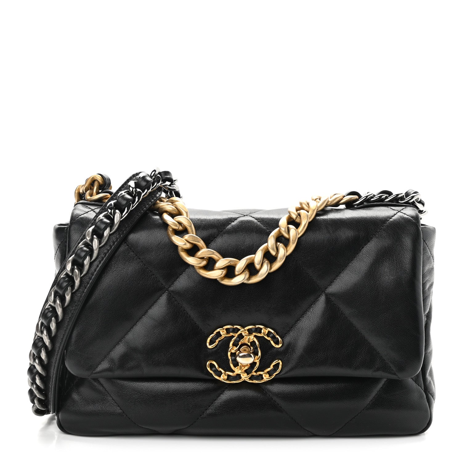 Chanel Goatskin Quilted Medium Chanel 19 Flap Black 1 of 11
