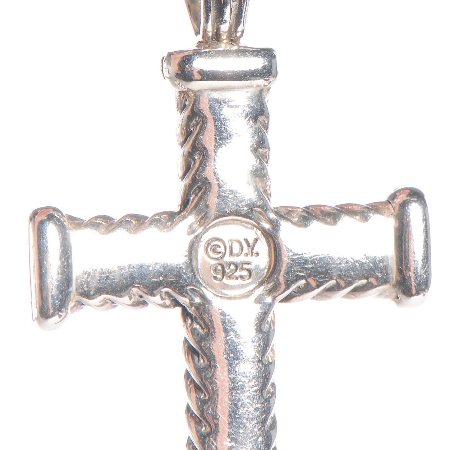 Sterling Silver Diamond Chevron Cross Pendant Necklace