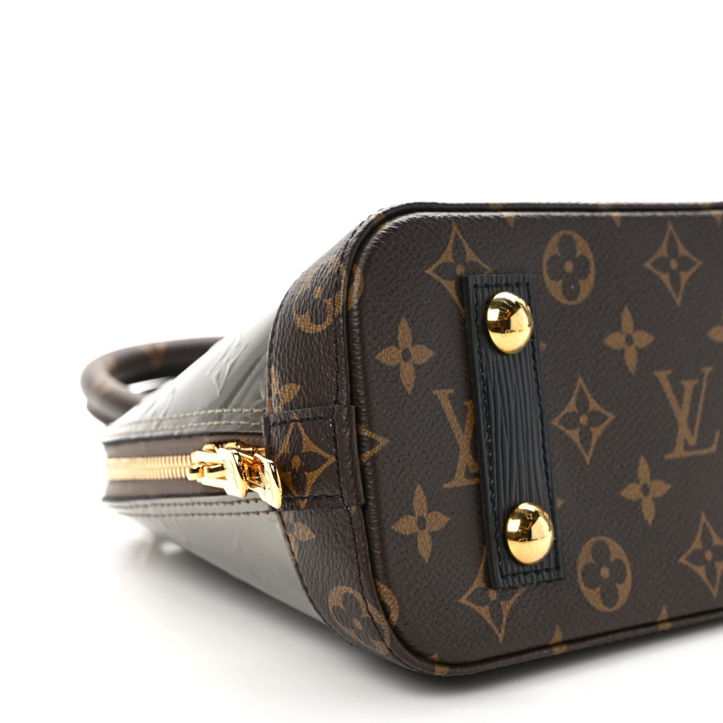 LOUIS VUITTON Vernis Monogram Alma BB Taupe Metallise