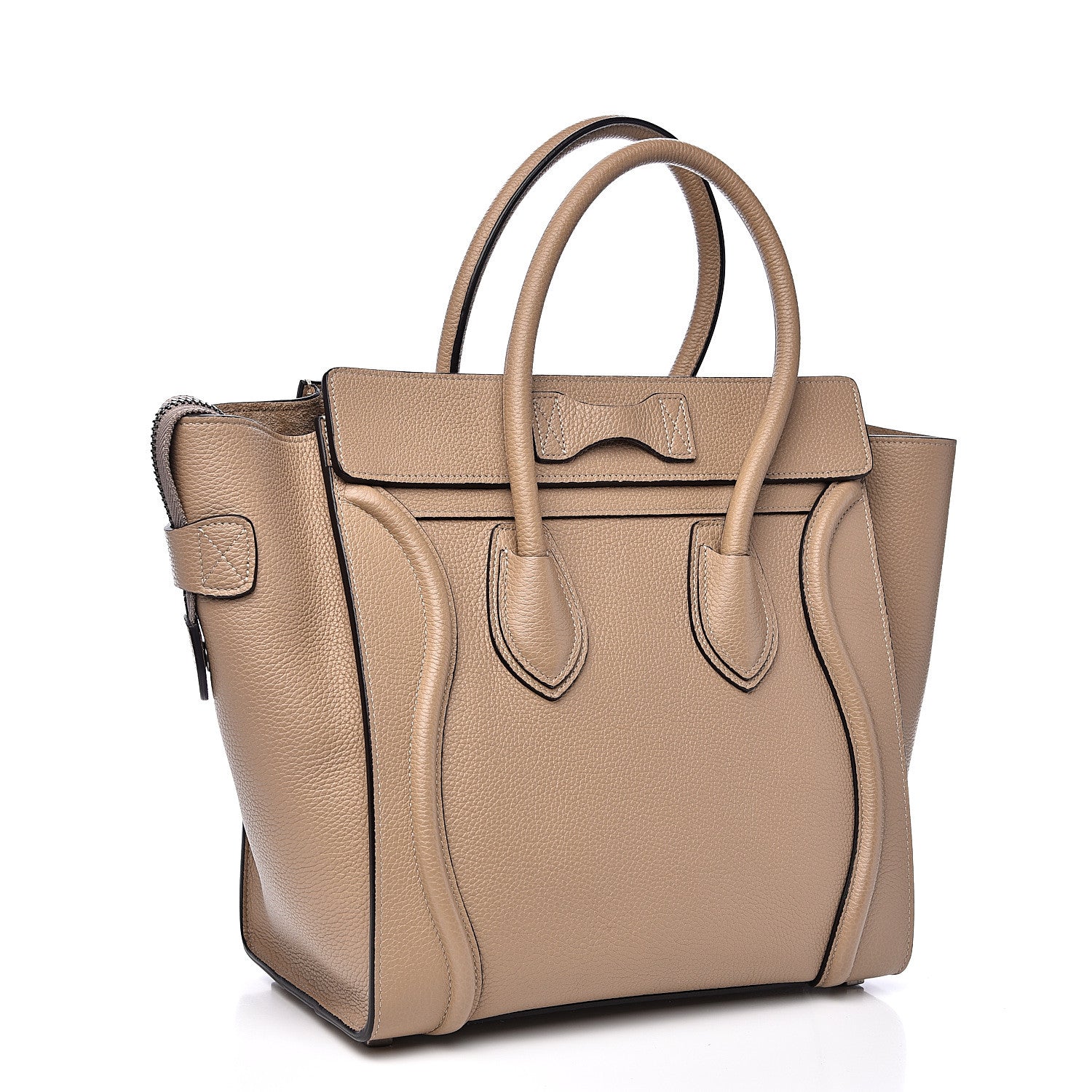 Celine Drummed Calfskin Micro Luggage Dune 3 of 10