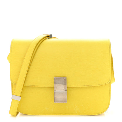 Celine Liege Calfskin Medium Classic Box Flap Bag Fluo Yellow 1 of 13